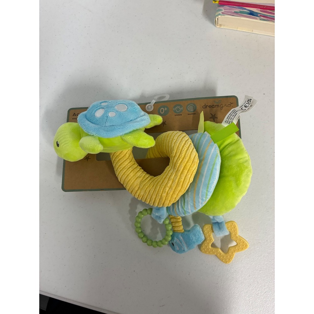Dreamgro Activity Spiral Toy Plush Turtle Stroller Car Seat Sensory  0+ NEW